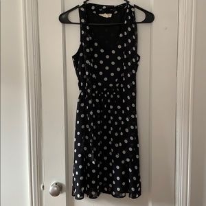 Black and white polka dotted dress